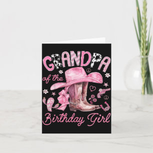 Opa des Geburtstagsmädchens Pink Cowgirl Western Karte
