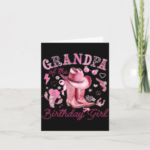 Opa des Geburtstagsmädchens pinke Cowgirl Western Karte