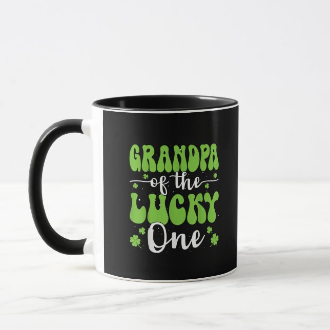 Opa des Glückspilzes erster Geburtstag St. Patrick Tasse (Links)
