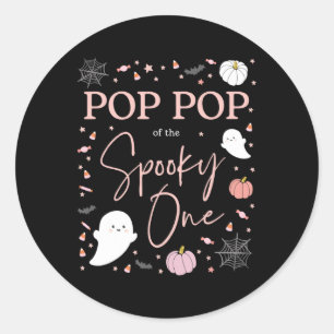 Opa des spooky One Girl zum ersten Geburtstag Pink Runder Aufkleber