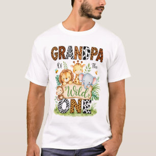 Opa des wilden Ersten Geburtstagsjungen Dschungel T-Shirt
