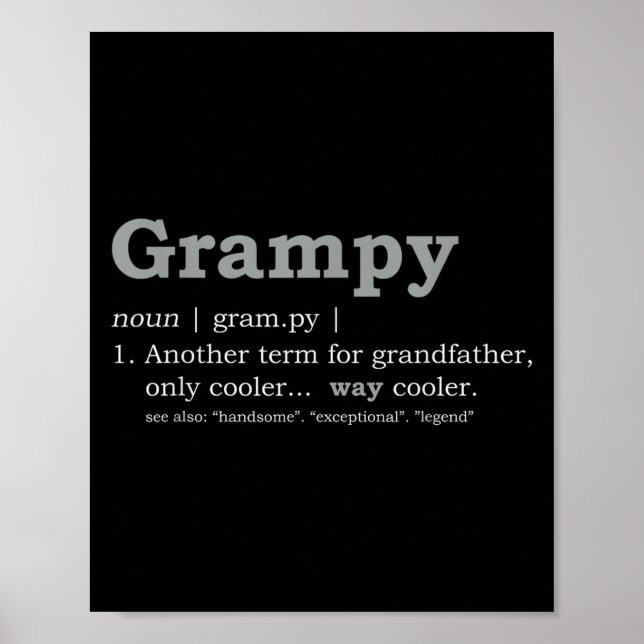 Opa-Design_ Lustige Definition  Poster (Vorne)