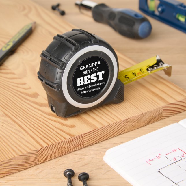 Opa die beste Liebe über das Maß Zitat Schwarz Maßband (Holzbau)