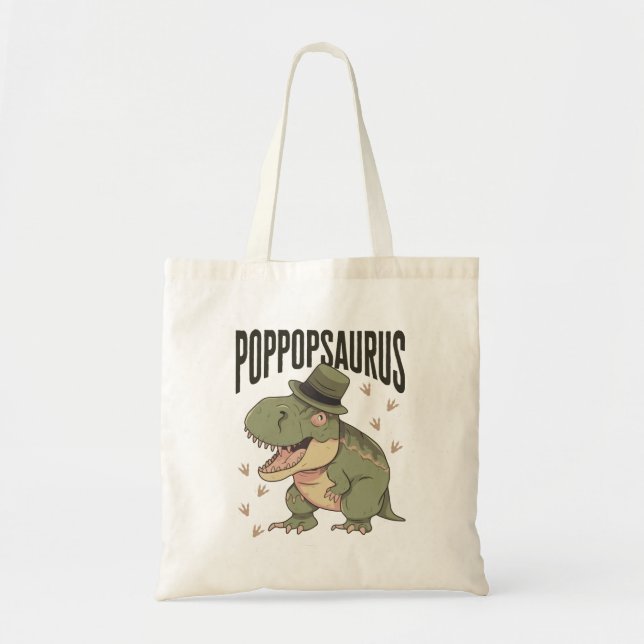 Opa Dinosaur Vater-Tag Poppopsaurus Tragetasche (Vorne)