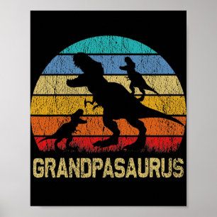 Opa Dinosaurier T Rex Grandpasaurus 2 Kinder Poster