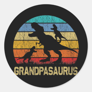 Opa Dinosaurier T Rex Grandpasaurus 2 Kinder Runder Aufkleber