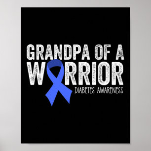 Opa eines Kriegers T1D Diabetiker Blauer Multifunk Poster