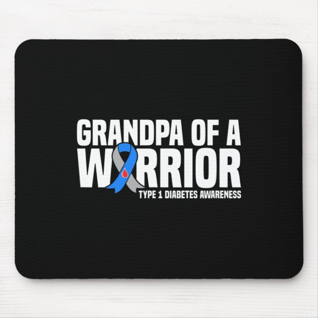 Opa eines Kriegers Typ 1 Diabetes-Auszeichnungen f Mousepad (Vorne)
