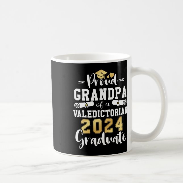 Opa eines Valedictorian Cl 2024 Abschluss Kaffeetasse (Rechts)