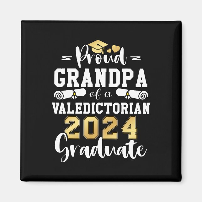 Opa eines Valedictorian Cl 2024 Abschluss Magnet (Vorne)