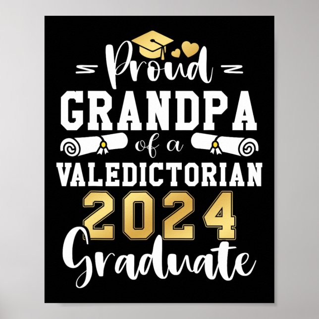 Opa eines Valedictorian Cl 2024 Abschluss Poster (Vorne)