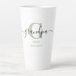 Opa Elegant Script Monogram Silver Green Milchtasse