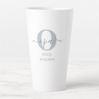 Opa Elegante Script Monogram Gray White Latte Tass