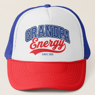 Opa Energie Rot Blau Retro Seit Design Truckerkappe