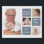 Opa Erster Tag des Vaters 4 FotoCollage Grau   Künstlicher Leinwanddruck<br><div class="desc">Die Geschenkidee des Ersten Vaters für Großvater - Eine moderne Foto-Leinwand mit einem Collage-Raster,  erstellt mit 4 Bildern und einer Nachricht auf einem trendigen Schiefergraublock.</div>