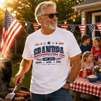 Opa Est 2026 Amerikanische Flagge Benutzerdefinier T-Shirt