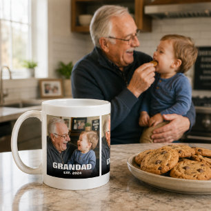 Opa Est Foto-Geschenk-Collage-Typografie Kaffeetasse