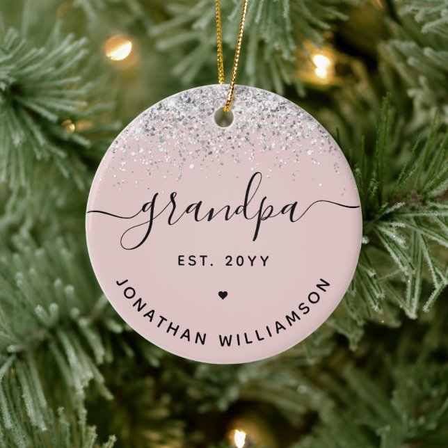 Opa Est Glitzer Confetti Custom Großoper Geschenke Keramik Ornament (Baum)