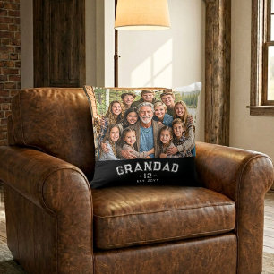 Opa Est Jahr Foto Andenken Gesamtzahl Enkelkinder Kissen