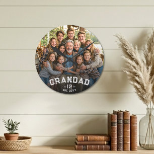 Opa Est Jahr Foto Varsity Total Enkelkinder Runde Wanduhr