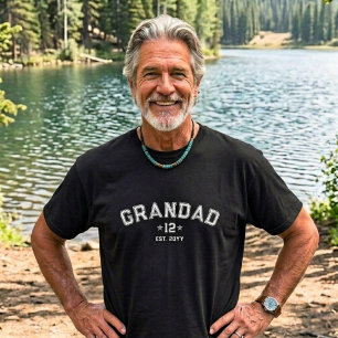 Opa Est Jahr Schwarz Weiß Gesamt Großeltern Legacy T-Shirt