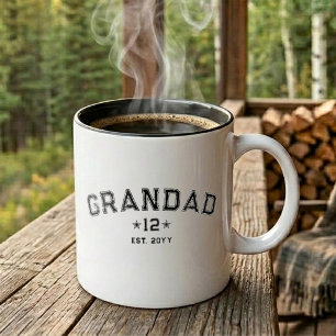 Opa Est Jahr Schwarz Weiß Gesamt Omas Erbe Zweifarbige Tasse