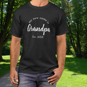 Opa Est Jahr Weiß Neue Enkelkind Enthüllung T-Shirt