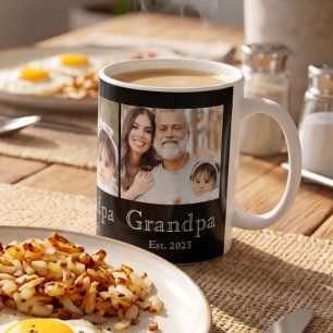 Opa Est. Minimal Weiß Fett Text 3 Foto Kaffeetasse