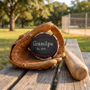 Opa Est. Minimaler weißer fetter Text 3 Foto Baseball