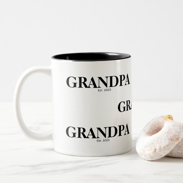 Opa Est Modern  Zweifarbige Tasse (Mit Donut)