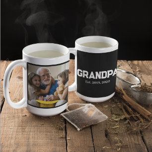 Opa Est. Weißer fetter einfacher Text Foto Kaffeetasse
