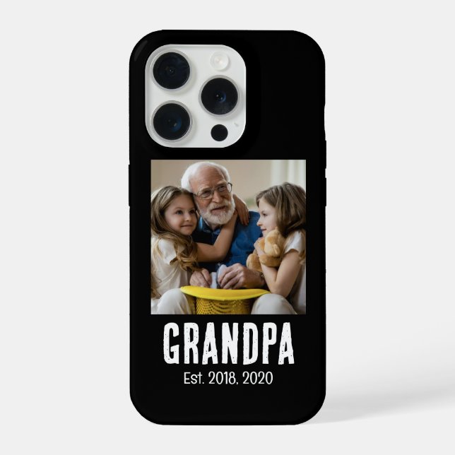 Opa Est. Weißer Grunge-Text Foto iPhone Hülle (Rückseite)