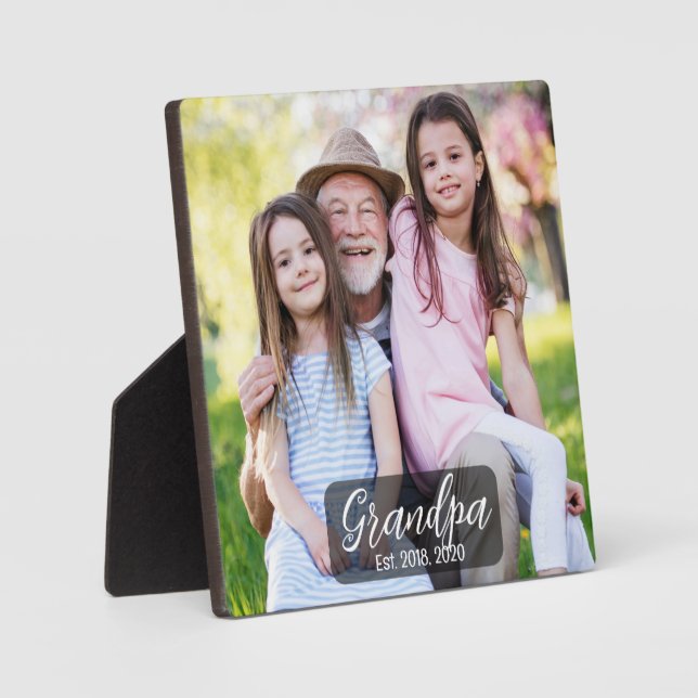 Opa Est. White Schriftfoto Fotoplatte (Vorderseite)