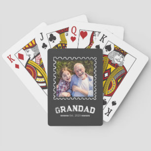 Opa Established Black Moderne Typografie Foto Spielkarten
