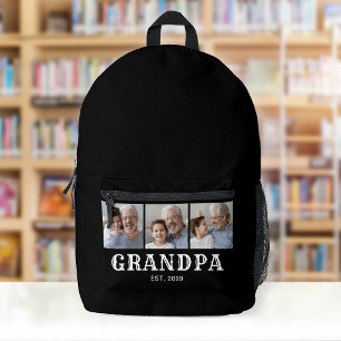 Opa Established Bold Typography Schwarz 3 Foto Bedruckter Rucksack