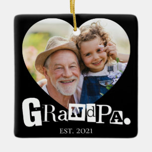 Opa Established Foto-Geschenk für Großvater Keramikornament