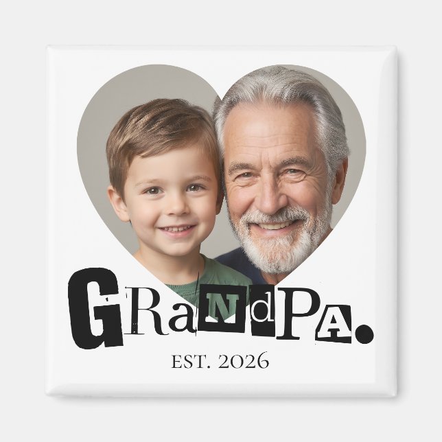 Opa Established Foto-Geschenk für Großvater Magnet (Vorne)