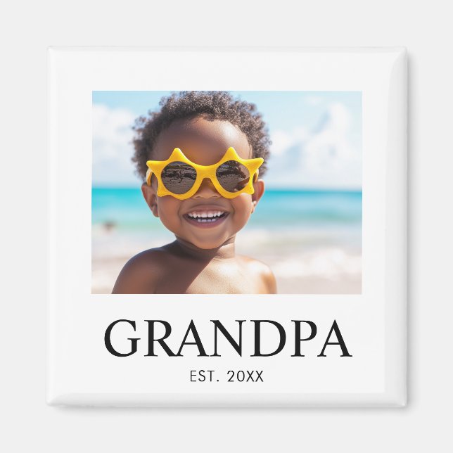 Opa Established Foto-Geschenk  Magnet (Vorne)