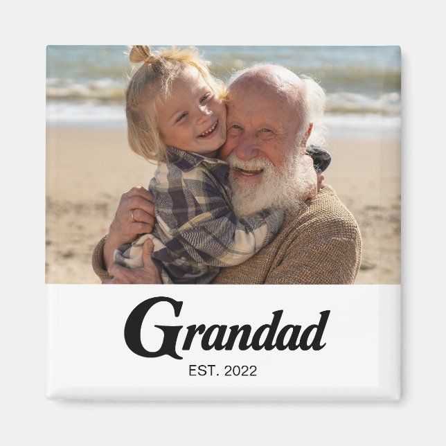 Opa Established Foto Opa-Tag Magnet (Vorne)