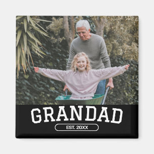 Opa Established Foto Schwarz Neues Opa-Geschenk Magnet