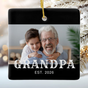 Opa Established Schwarz Weiß Typografie Foto Keramikornament