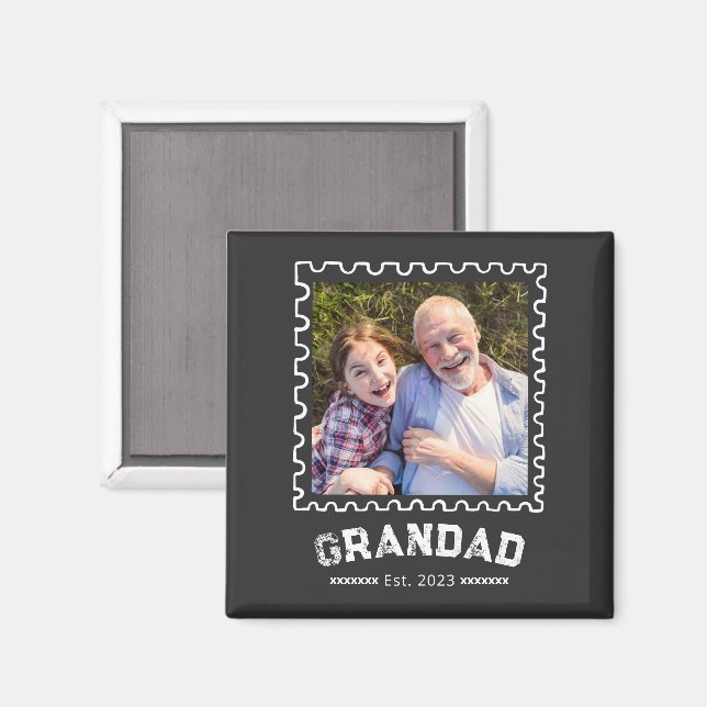 Opa Etabliert Foto-Geschenk Magnet (Vorderseite/Rückseite)