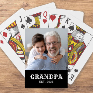 Opa etablierte fette Typografie Schwarz Foto Spielkarten