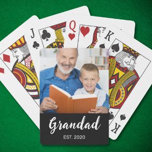 Opa Etablierte Schrift Foto Spielkarten