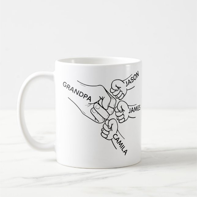 Opa-Faustpumpf-Tasse, Opa-Tasse mit Namen, Großmut Kaffeetasse (Links)