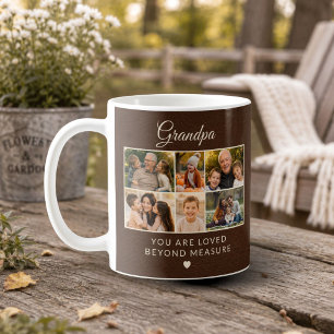 Opa-Fauxleder-Vatertag 6 Familienfoto Kaffeetasse