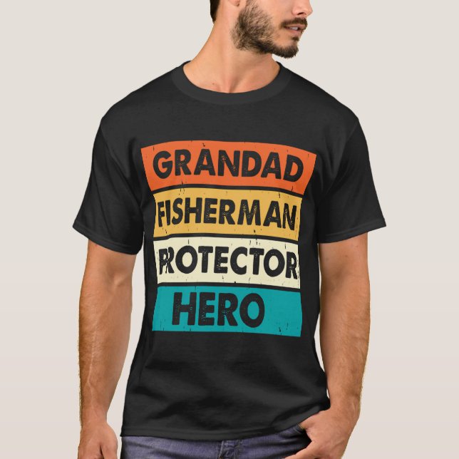 Opa Fischer Beschützer Held  T-Shirt (Vorderseite)