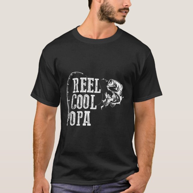 Opa Fishing Reel Cool Opa T-Shirt (Vorderseite)