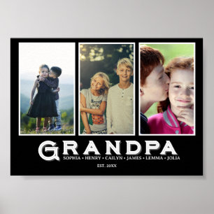 Opa-Foto-Collage – Benutzerdefinierte Enkel-Namen Poster