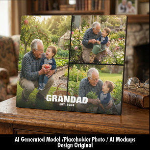 Opa-Foto-Collage-Erinnerungsgeschenk Fotoplatte